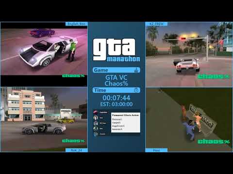 GTAMarathon 2019 - Grand Theft Auto: Vice City - Chaos% & Final Speech - English_Ben vs. KZ_FREW vs.