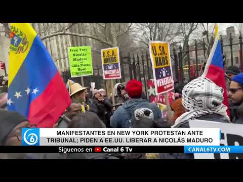 Video: Manifestantes en New York protestan ante tribunal: pide a EEUU liberar a Nicolás Maduro