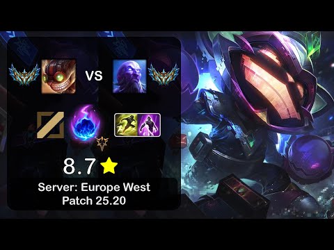 Ziggs Mid vs Ryze - EUW Challenger - Patch 25.20