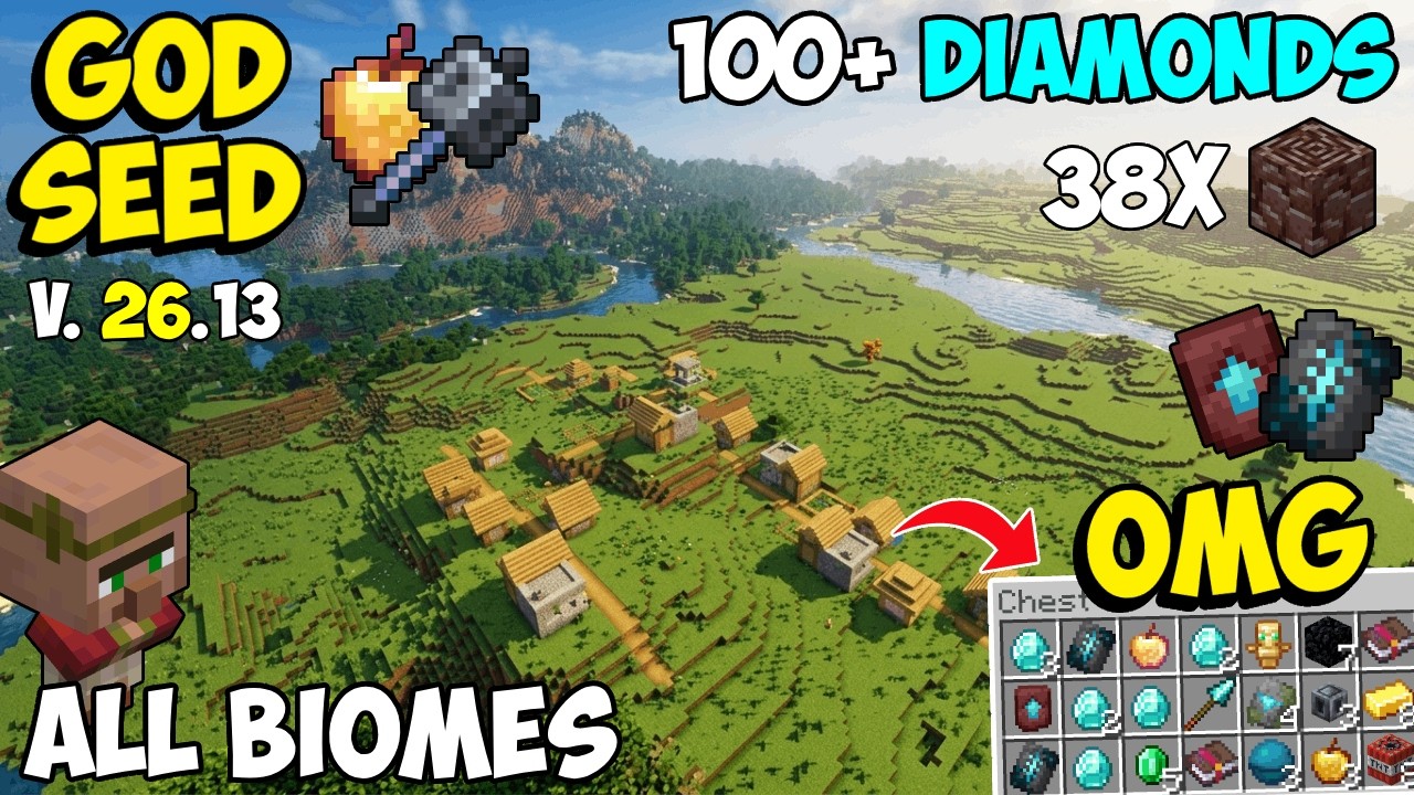 🔥Insane [God Seed] for Minecraft 26.13 Bedrock & PE | All Biomes Seed Bedrock | Best Survuval Seed