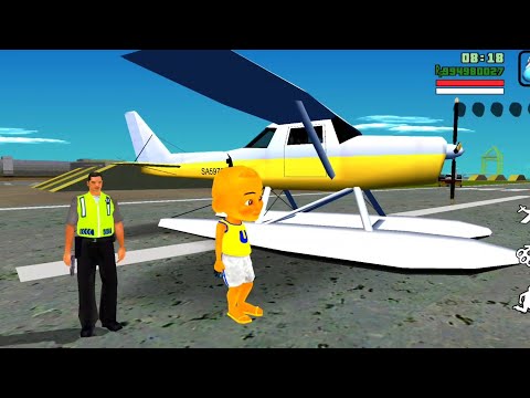 UPIN belajar menerbangkan pesawat bersama papa polisi 🤣 Oyanio Tv