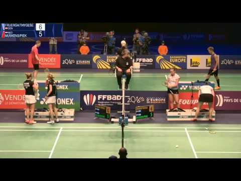 2016 European Badminton Championships - WD SF - Fruergaard/Thygesen vs. Muskens/Piek