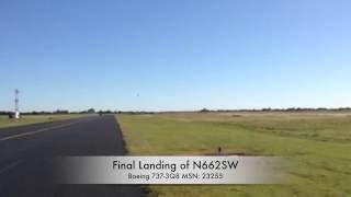 Final Landing of Boeing MSN 23255 flying as N662SW