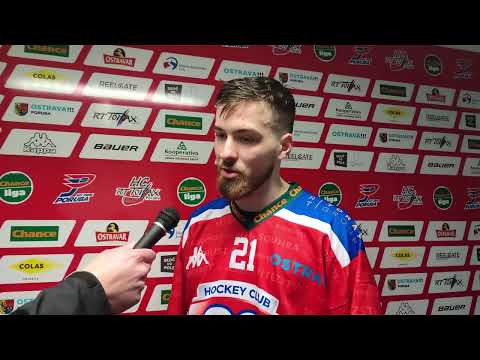 16. 2. 2022: Jakub Husa po utkání HC RT TORAX Poruba 2011 – LHK Jestřábi Prostějov (2:0)