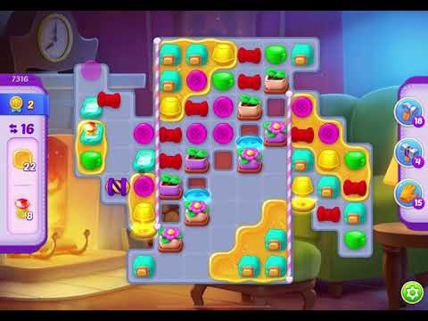 HomeScapes Level 7316 no boosters (17 moves)