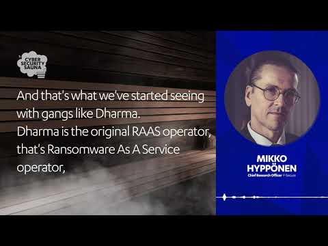 Ransomware as a Service | Mikko Hypponen | Ransomware 2.0 | Cyber Sauna Episode 049