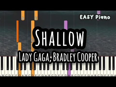 Lady Gaga, Bradley Cooper - Shallow | A Star is Born | Movie Music (Easy Piano Tutorial) Sheet
