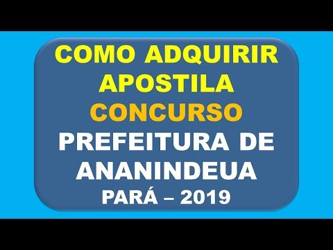 Baixar Apostila Concurso Prefeitura de Ananindeua PA 2019