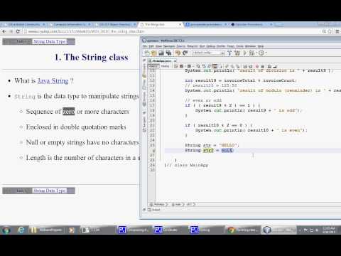 Week 03 Java String Class Part 1