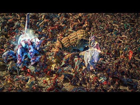 Battle at Black Ark Landing - LIZARDMEN vs DARK ELVES - Warhammer TotalWar Cinematic Spectacle