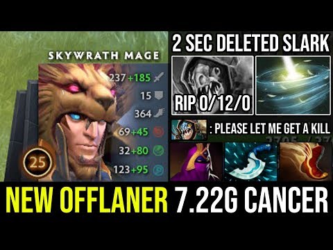 How to 100% Deleted Slark in 2 Seconds - NEW Offlaner Skywrath Mage 1 Ultimate = 1 Death, 23Min GG