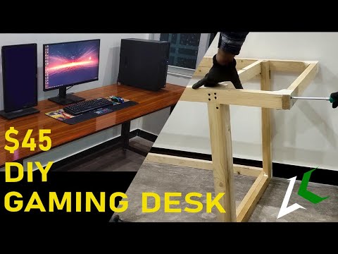 DIY Gaming Desk for $45 | Built-in cable management desk setup | with Basic Tools Only!