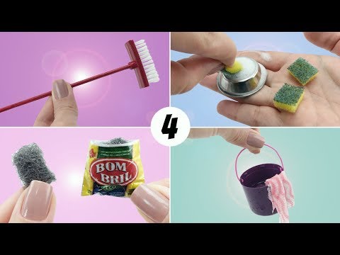 How to Do Cleaning Things for Barbie Dolls - Broom, Bucket and More!