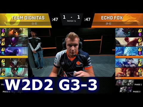 Dignitas vs Echo Fox Game 3 | S7 NA LCS Spring 2017 Week 2 Day 2 | DIG vs FOX G3 W2D2