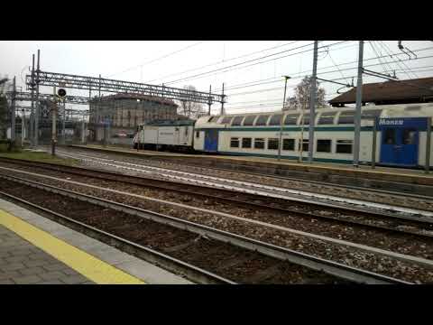 E464 304 Trenord+6 2 piani XMPR e Trenord - Monza 14/01/2016