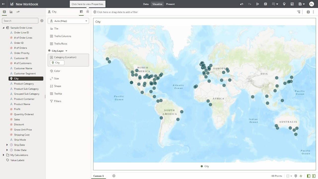 Setting Default Map Backgrounds in Oracle Analytics Map Layers
