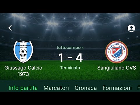 Campionato Juniores Regionali U19 Giussago 1-4 Sangiuliano  8novembre 2025 ore 18:00 a Giussago 