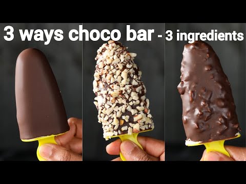 3 ingredients choco bar recipe - 3 ways | plain choco bar, crunchy choco bar & nutty choco bar