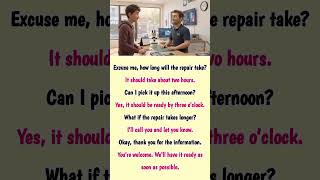 Easy English Conversation for Beginners | Asking About Repair Time | Daily English Speaking Practice