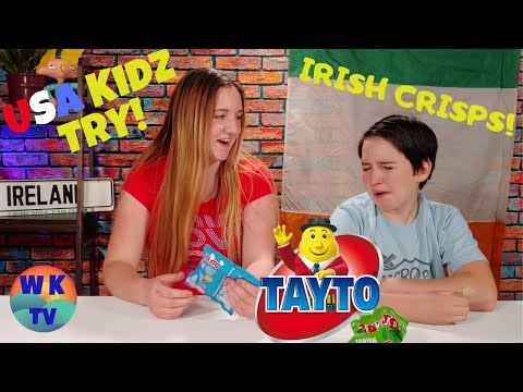 American Kids Try IRISH Crisps! -  Kids REACT to Irish snacks! - Taste Test WEIRD Irish Snacks!