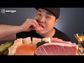 BITES ONLY SASHIMI TUNA SALMON MUKBANG ASMR DDEONGGAE