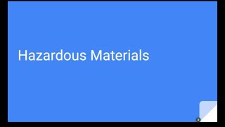 Hazardous Materials