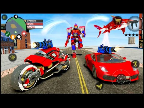 Robot Shark Attack: Transform Robot Shark Games * Android Gameplay