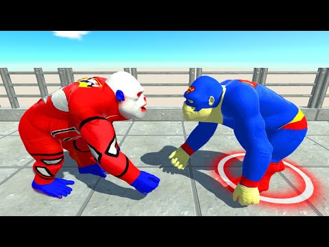 SPIDERMAN GORO vs SUPERMAN GORO DEATH RUN - Animal Revolt Battle Simulator 2022