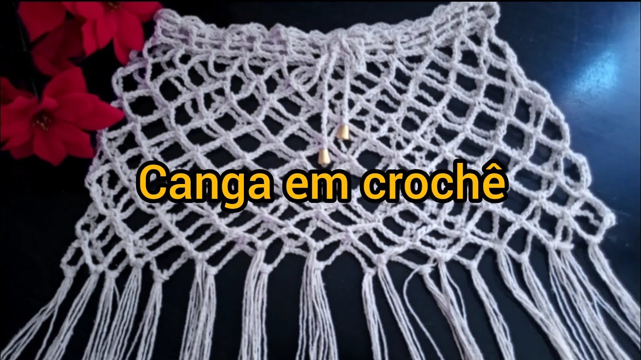 Watch Now canga em crochê com franja #passo a passo canga em crochê com franja #passo a passo