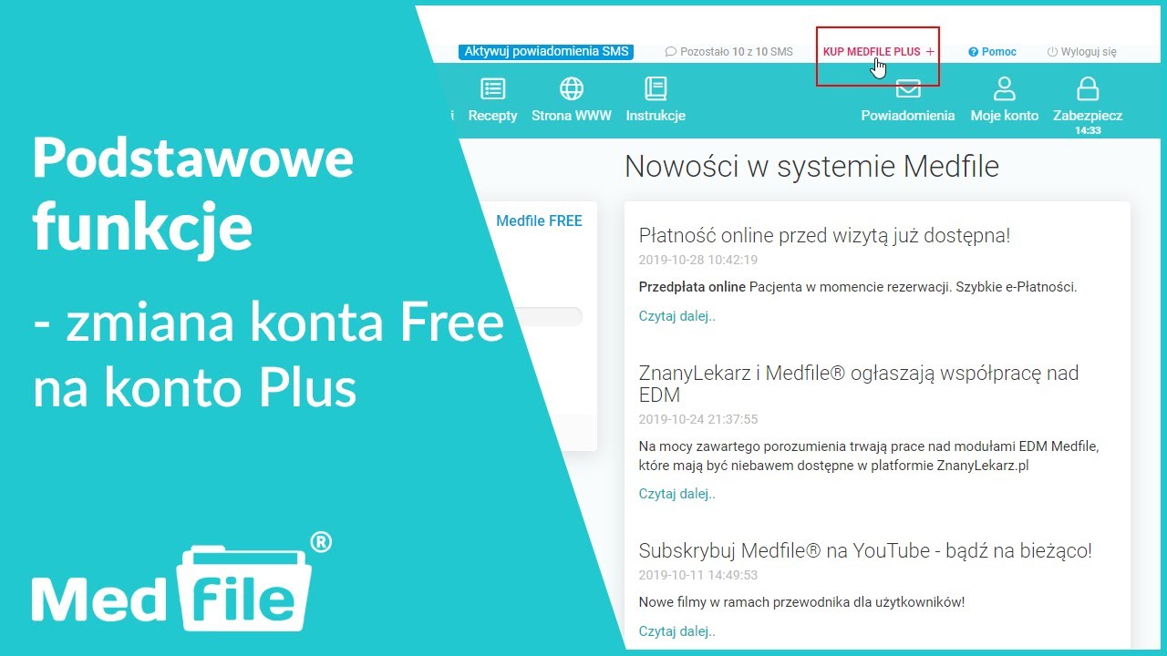 Zmiana konta Free na konto Plus