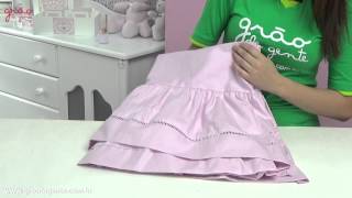 Saia para Berço Filó Rosa | Ref: 30262