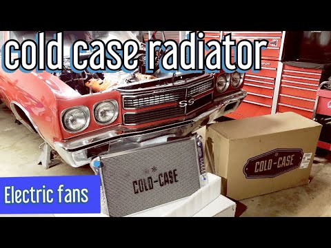 Cold case radiator and electric fans