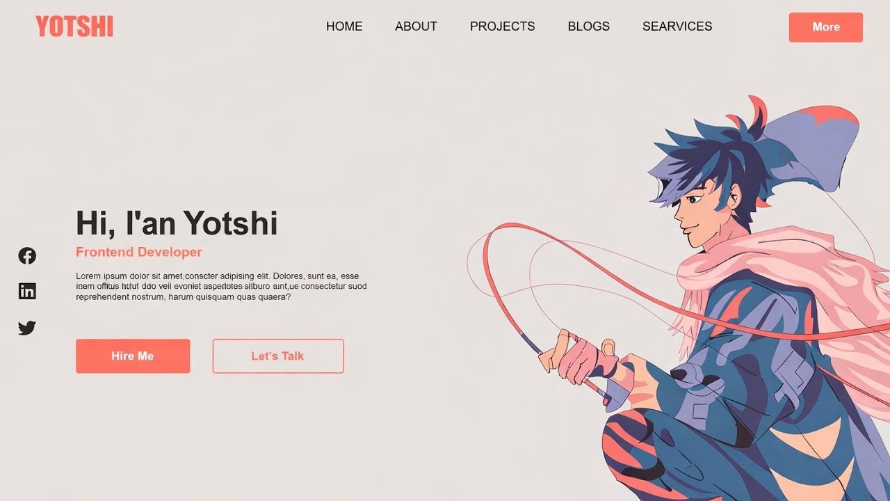 Learn to Create Portfolio Website Using HTML & CSS | Fast Code