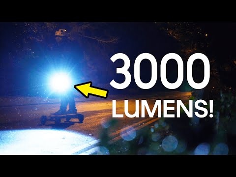 Why You NEED A Flashlight For Electric Skateboarding! 3000 Lumen Superfire Y12 Review