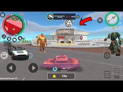 Vegas Crime Simulator 2 (Pink Tank Destroy CCaasino) Iron Tank Fight Robots - Android Gameplay HD