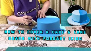 HOW TO COVER A CAKE & A CAKE BOARD with ICING FONDANT #glynettescake
