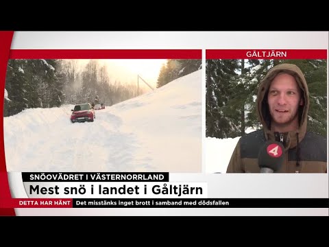 175 cm snö i Gåltjärn - mest i landet - Nyheterna (TV4)