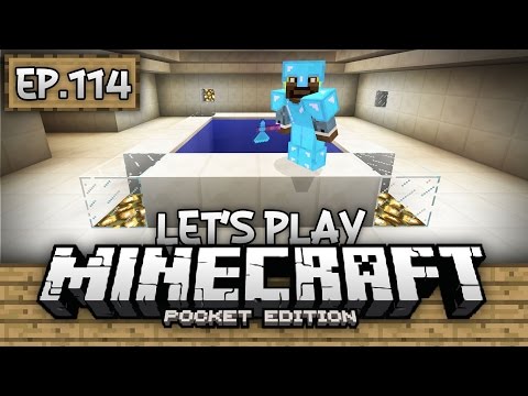 Survival Let's Play Ep. 114 - REDSTONE HIDDEN DOORS! - Minecraft PE (Pocket Edition