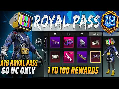 A18 Royal Pass Full Rewards & 60 UC Trick 🔥 PUBG Mobile 4.3 Update