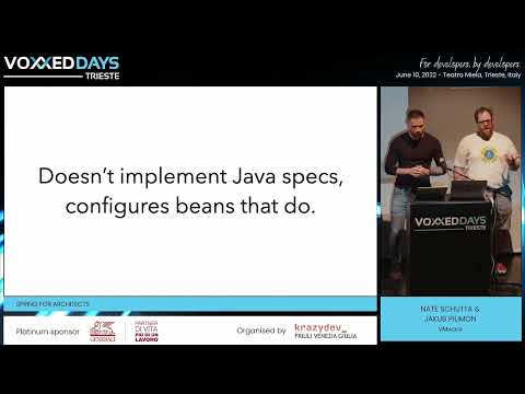 [VDTRIESTE22] Spring For Architects - Conference by Nate Schutta and Jakub Pilimon