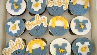 How to make Baby shower cupcake toppers cute dinosaur theme cake alternative step by step tutorial