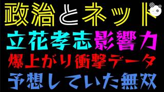 【政治とネット】立花孝志の影響力 爆上がり！！『衝撃データがでた』予想していたyoutube無双