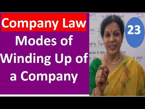 23. Winding Up Company - Modes of Winding Up of a Company From Company Law Subject