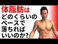 体脂肪はどのくらいのペースで落ちればいいのか?腹筋を割りたい?週に何㎏減るのがいいのか?ダイエットの中の方必見!