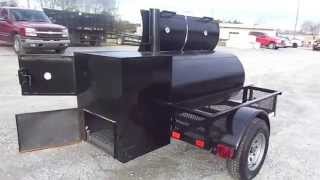 preview picture of video 'Smoker Trailer Wood Charcoal Pit Wood Cage BBQ Cooker Grill Box sle'