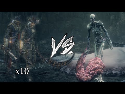 Orphan of Kos VS 12 Old Hunters (Bloodborne Boss VS Boss Mod)