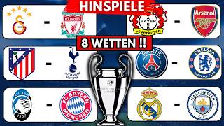 8 Wett Tipps ✅🏆 CHAMPIONS LEAGUE ACHTELFINALE HINSPIELE |  Sportwetten Tipps & P