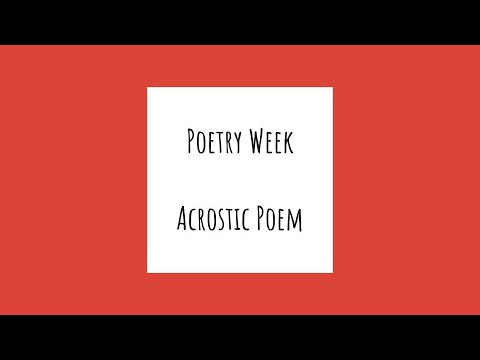K1 Poetry Week - Acrostic Poem