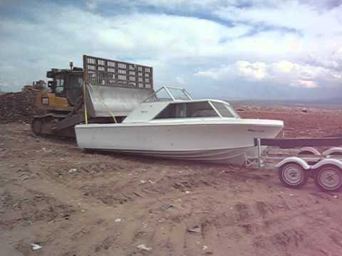 The 60's cabin cruiser going to the dump