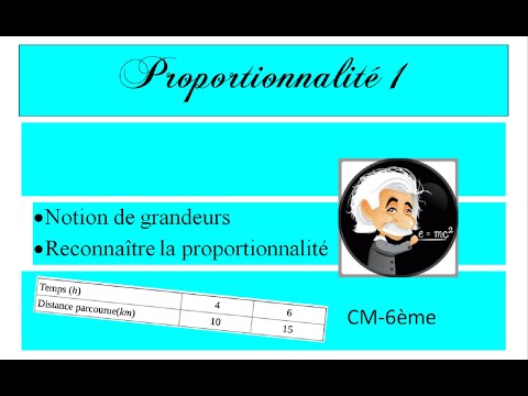 Proportionnalité 1 : Grandeurs - Reconnaître la proportionnalité CM - 6ème